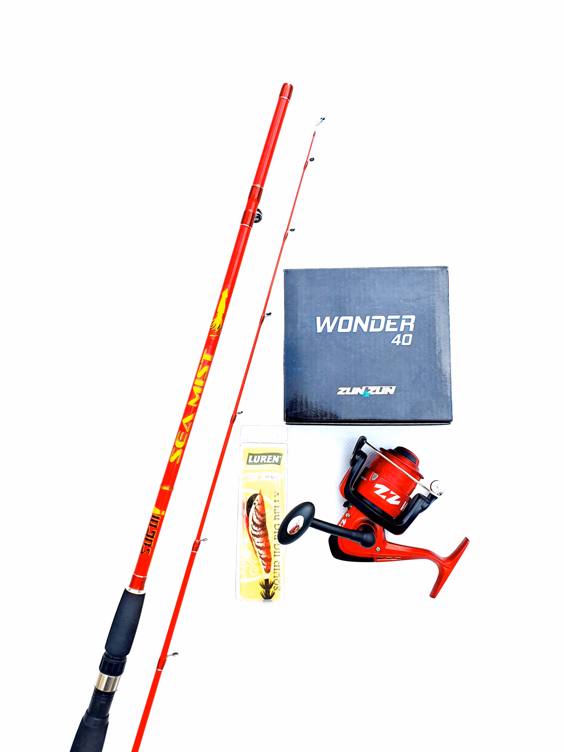 Equipo Eging y Fondeo desde Embarcación – Caña 1,80 m + Carrete 4000 + Egi de Calidad | ZUN ZUN / SUGOI